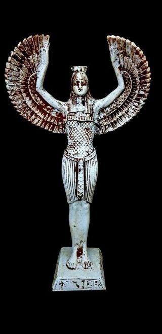 Rare winged Isis Huge Ancient Egypt Faience Nursing Egyptian Bead 31.  5 cm tall 2