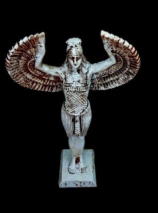 Rare winged Isis Huge Ancient Egypt Faience Nursing Egyptian Bead 31.  5 cm tall 7