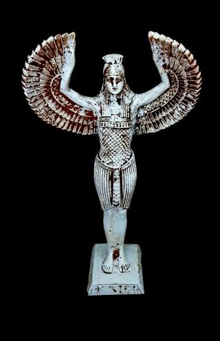 Rare winged Isis Huge Ancient Egypt Faience Nursing Egyptian Bead 31.  5 cm tall 8