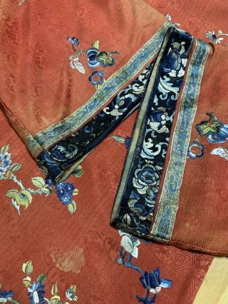 Antique vintage Chinese hand embroidered silk robe dress blouse embroidery china 7