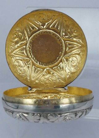 1793 Georgian silver circular box gold lined possibly a watch box by John Taylor 11