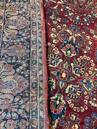 Auth: 30 ' s Antique Sarouk Traditional Botanical Persian Beauty Red 9x16 NR 12