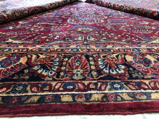 Auth: 30 ' s Antique Sarouk Traditional Botanical Persian Beauty Red 9x16 NR 8