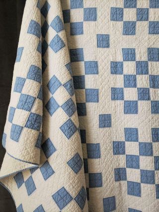 Cottage Farm VINTAGE 1920 Cornflower Blue & White QUILT 69 