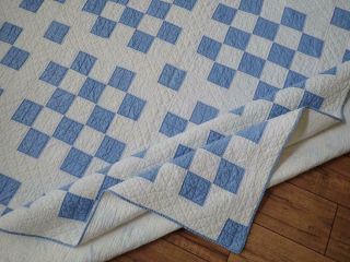 Cottage Farm VINTAGE 1920 Cornflower Blue & White QUILT 69 