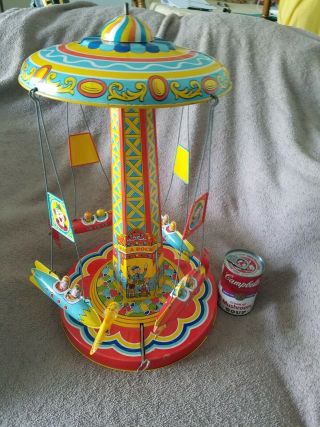 Vintage J.  Chein & Co.  Ride A Rocket Carnival Circus Ride Windup