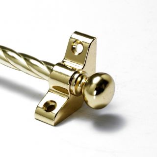 13 X Polished Brass Stair Rods - 3/8 " X 28.  5 " - Candy Twist - Round Finial