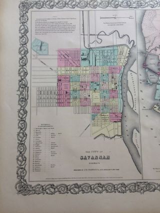 Colton Atlas Map 1855,  Cities Of Savannah,  Charleston.  1st Edition 2