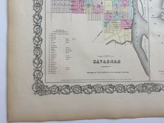Colton Atlas Map 1855,  Cities Of Savannah,  Charleston.  1st Edition 4