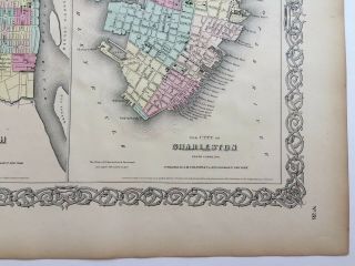 Colton Atlas Map 1855,  Cities Of Savannah,  Charleston.  1st Edition 5