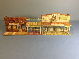 Vintage Marx Western Town Play Set Tin Litho General Store - Jail Building