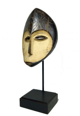 Lega Bwami Society Mask On Custom Display Stand,  Africa
