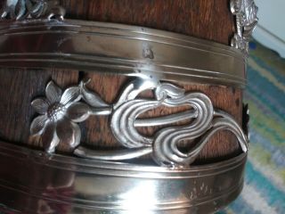 Giant antique split Oak silver plate tankard gargoyles Dolphins flowers mug beer 10