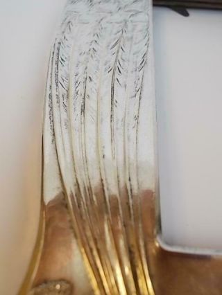 155 / STUNNING ART NOUVEAU SILVER PLATED FRAME WITH FLOWING PEACOCK FEATHERS 7