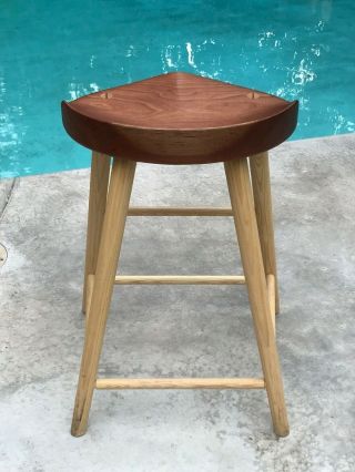 2014 THOMAS MOSER STOOL Walnut Oak 25 1/2 tall AMERICAN Studio Craft MCM MODERN 4