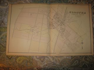 Large Gorgeous Antique 1876 Closter Bergen County Jersey Handcolored Map Nr