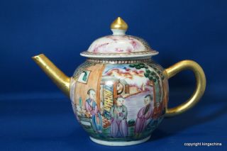 1750 Rare Chinese TEAPOT QIANLONG QING export mandarin FIGURES vase plate imari 3