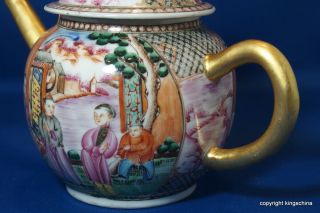 1750 Rare Chinese TEAPOT QIANLONG QING export mandarin FIGURES vase plate imari 5