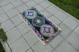 Small Turkish Rug,  Oushak Rug Antique Wool Vintage Hand Knotted Rug 1 