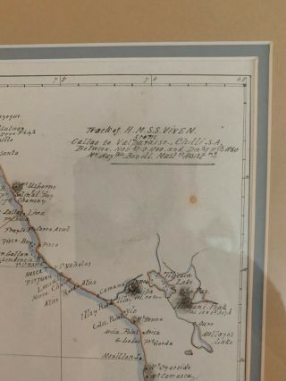 1860: MANUSCRIPT MAP OF HMS VIXEN CHILE / PERU 4