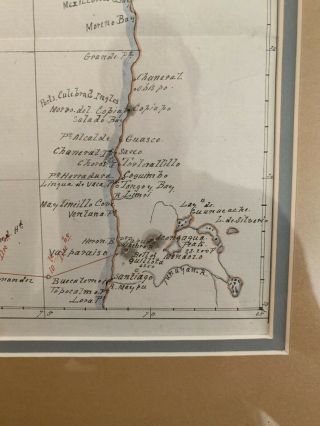 1860: MANUSCRIPT MAP OF HMS VIXEN CHILE / PERU 8