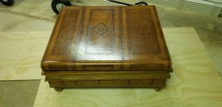 Maitland Smith 3 Drawer Regency Style Stacked Leather Books Coffee Table Vintage