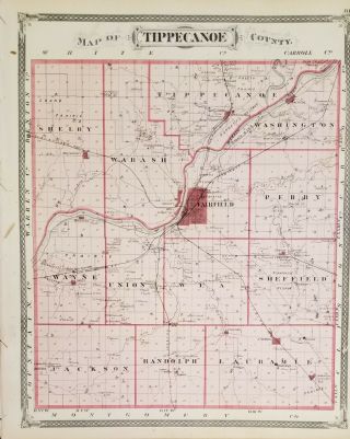 1876 Atlas of the State of Indiana Dozens of Maps 12