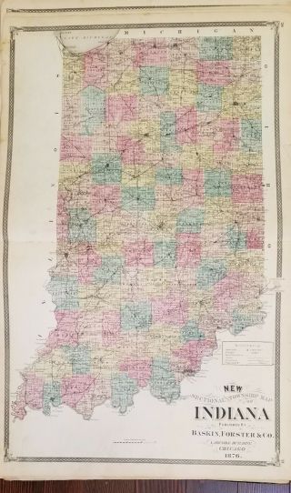 1876 Atlas of the State of Indiana Dozens of Maps 6