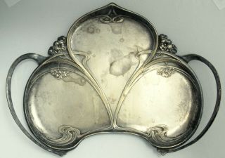 Antique German Rare Wmf Silver Plated Tray Platter Art Nouveau