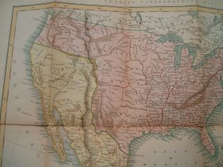 1848 Hall Map Stovepipe Texas United States Oregon Nebraska Iowa Wisconsin Terr 3
