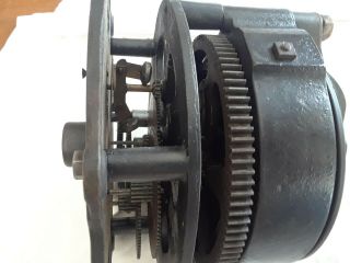Vintage / Antique Barber Pole Hand Crank wind up Motor with Handles 7