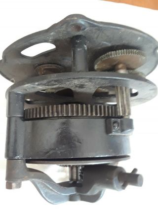 Vintage / Antique Barber Pole Hand Crank wind up Motor with Handles 9