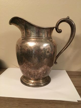 Large Sterling Silver Water Pitcher By Manchester Silver Co