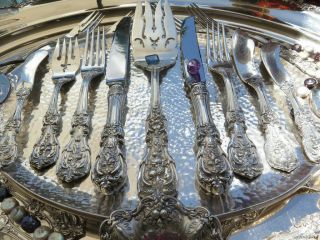 OLD STERLING SILVER REED BARTON FRANCIS 1 FLATWARE SET FORKS SPOONS SERVERS DISH 6