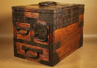 Antique Meiji Era Japanese Calligraphy / Suzuribako Tansu