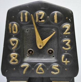 A LIBERTY/ARCHIBALD KNOX STYLE ARTS AND CRAFTS BRONZE & MARBLE CLOCK c1910 2