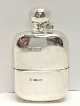 Antique F.  C.  A.  & Co Sheffield Sterling Silver Flask Fredrick C.  Asman & Company