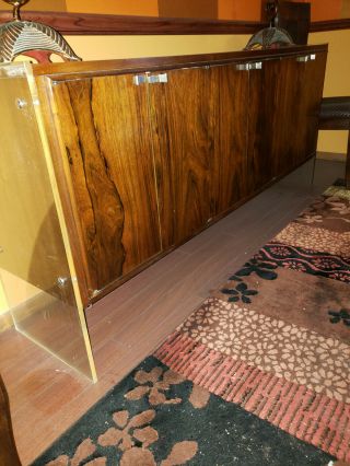Sideboard Credenza,  Vintage,  Wood With Clear End Panels,