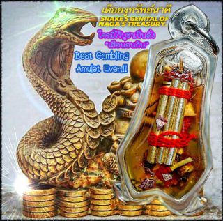 Magic Snake Amulet LP Ajarn O Thai Amulet increase Fortune Wealth Lucky Gambling 2