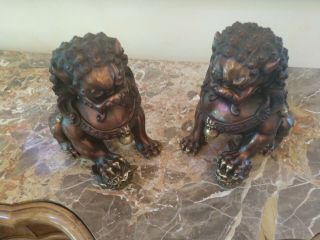 Gorgeous Chinese Foo Dogs,  Vintage Bronze