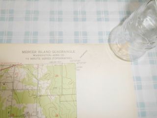 Vintage USGS Map Mercer Island Washington 1950 Topographic US Army Bellevue 5