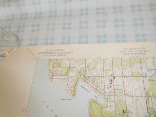 Vintage USGS Map Mercer Island Washington 1950 Topographic US Army Bellevue 6