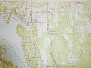 Vintage USGS Map Mercer Island Washington 1950 Topographic US Army Bellevue 8