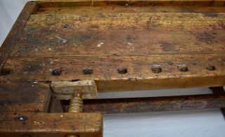 Antique Oak Carpenter ' s and Joiner ' s Workbench 11