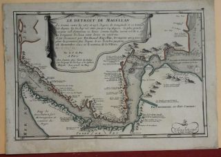 South America Argentina 1700 Nicolas De Fer Unusual Antique Copper Engraved Map
