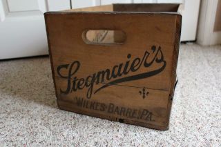 STEGMAIER Beer Wood Crate Wooden Box Bottles Old Ale Brew Case Wilkes - Barre Pa 3