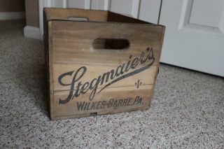 STEGMAIER Beer Wood Crate Wooden Box Bottles Old Ale Brew Case Wilkes - Barre Pa 4
