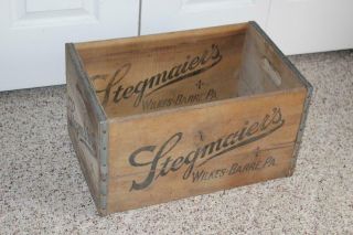 STEGMAIER Beer Wood Crate Wooden Box Bottles Old Ale Brew Case Wilkes - Barre Pa 5