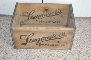 STEGMAIER Beer Wood Crate Wooden Box Bottles Old Ale Brew Case Wilkes - Barre Pa 7