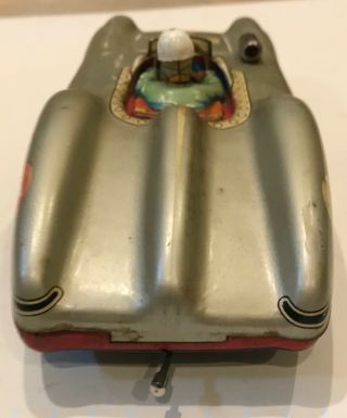 Vintage Mercedes Benz Marusan SAN Tin Toy Racing Car Silver Arrow Racer 50 ' s 5